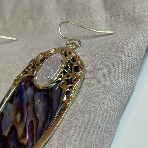 *SOLD* Kendra Scott Deva Earrings Abalone Iridescent Drusy - Picture 2 of 8